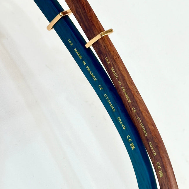 C DE GEOMETRIC FRAME SUNGLASSES CT0606S IN METAL AND WOODEN