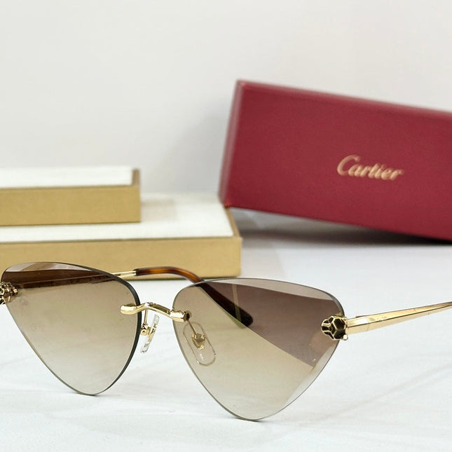 PANTHÈRE RIMLESS TRIANGLE FRAME SUNGLASSES  570457 IN METAL