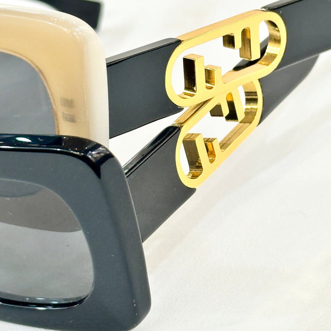 DIAGONAL RECTANGULAR FRAME SUNGLASSES FE40182 IN ACETATE