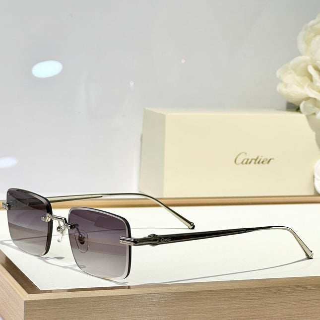 C DE RIMLESS SQUARE FRAME SUNGLASSES CT0610S IN METAL
