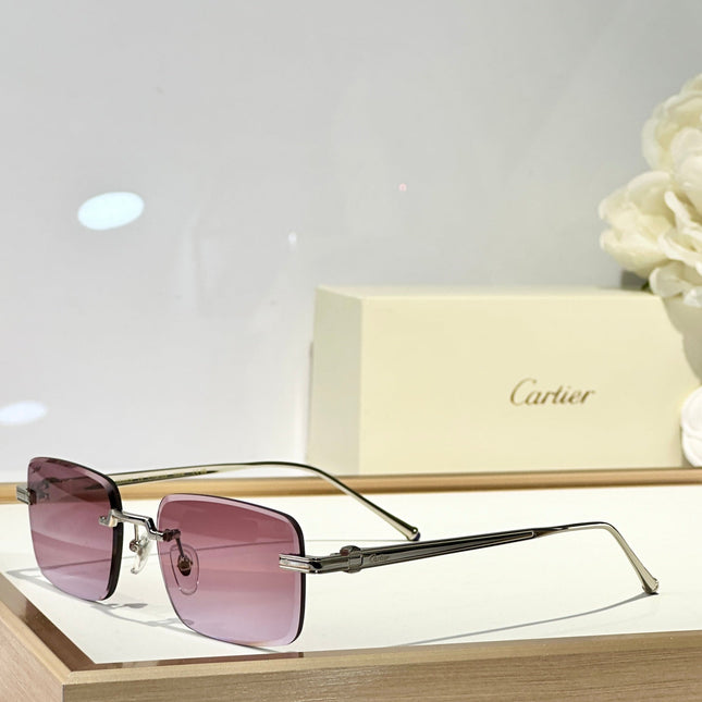C DE RIMLESS SQUARE FRAME SUNGLASSES CT0610S IN METAL