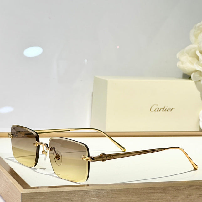 C DE RIMLESS SQUARE FRAME SUNGLASSES CT0610S IN METAL