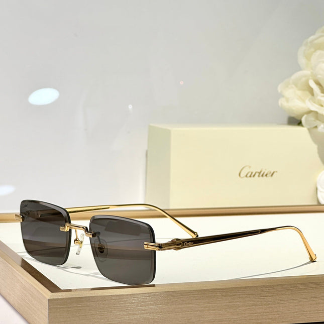 C DE RIMLESS SQUARE FRAME SUNGLASSES CT0610S IN METAL