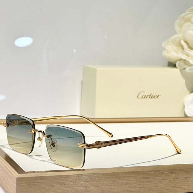 C DE RIMLESS SQUARE FRAME SUNGLASSES CT0610S IN METAL