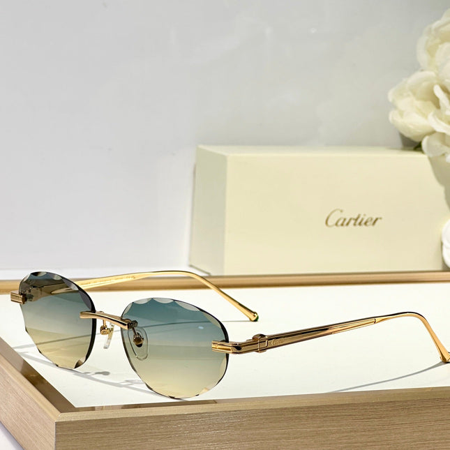 C DE RIMLESS ROUND FRAME SUNGLASSES CT0611S IN METAL