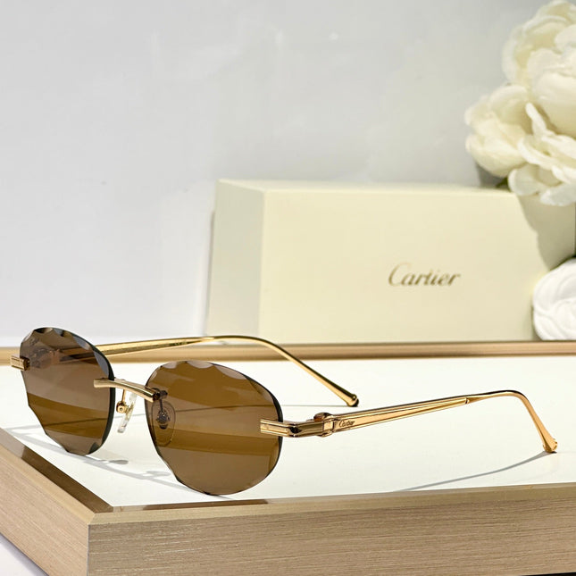 C DE RIMLESS ROUND FRAME SUNGLASSES CT0611S IN METAL