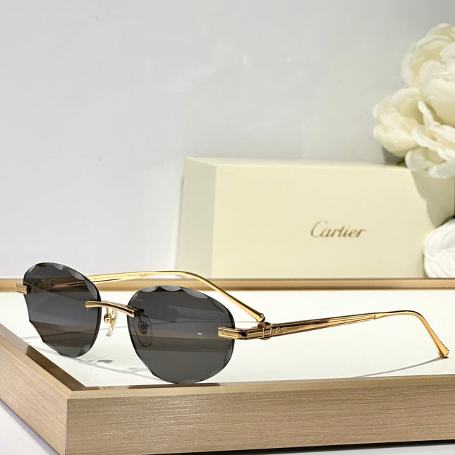 C DE RIMLESS ROUND FRAME SUNGLASSES CT0611S IN METAL