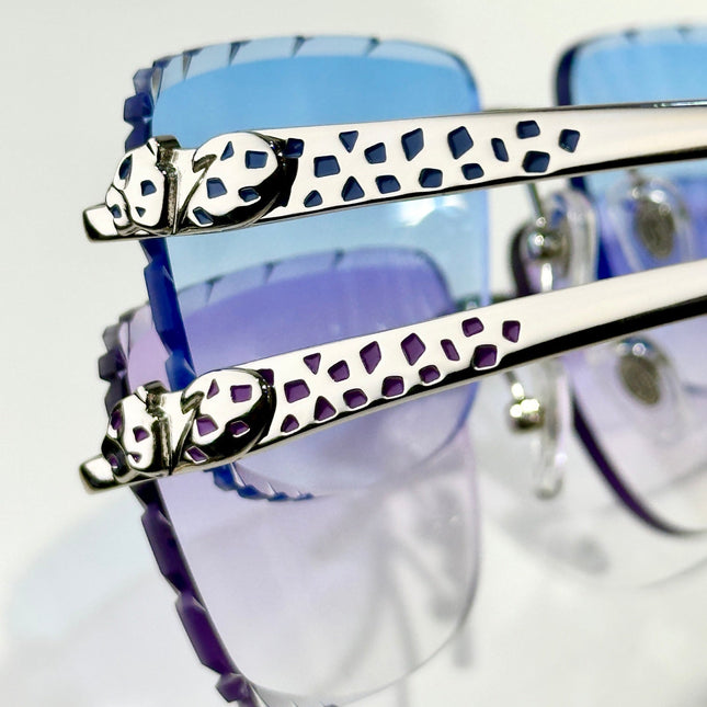 PANTHÈRE RIMLESS SQUARE FRAME SUNGLASSES 580908 IN METAL