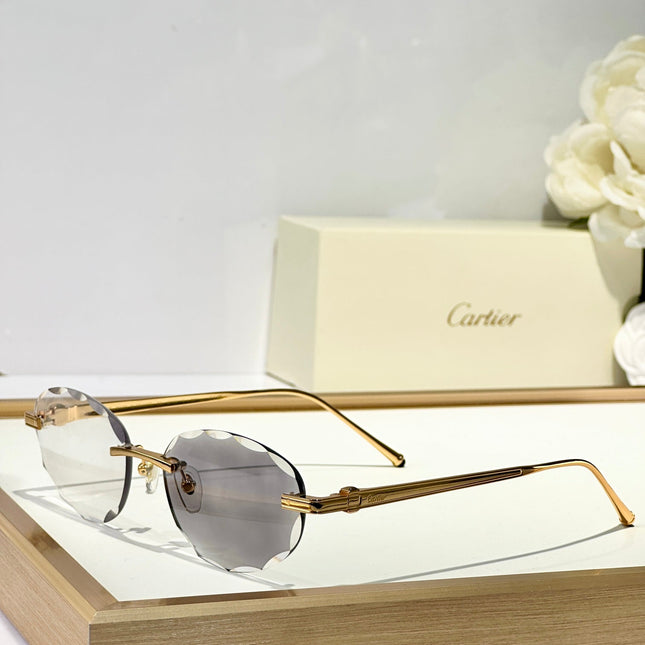 C DE RIMLESS ROUND FRAME SUNGLASSES CT0611S IN METAL