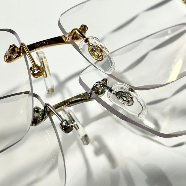 PANTHÈRE PHOTOCHROMIC LENSES RIMLESS SQUARE FRAME SUNGLASSES 580911 IN METAL