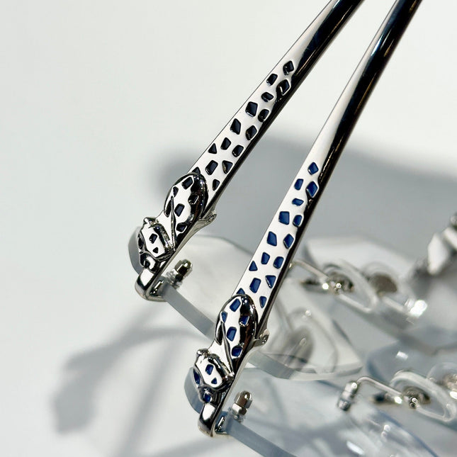 PANTHÈRE RIMLESS GEOMETRIC FRAME SUNGLASSES 580912 IN METAL