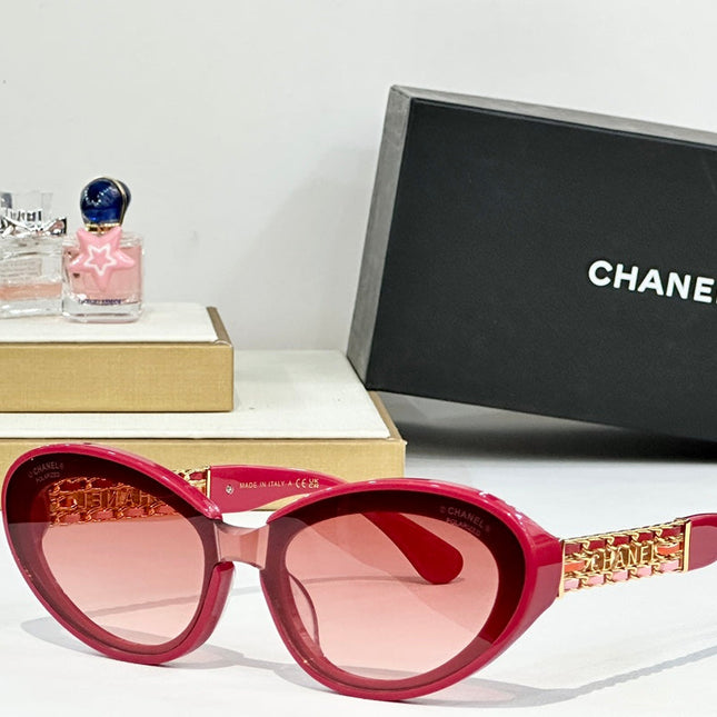 CAT EYE SUNGLASSES CH5537Q IN ACETATE CHAIN METAL