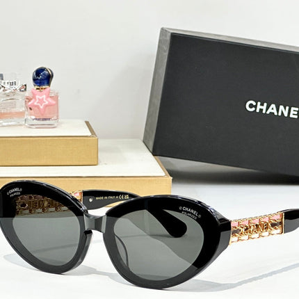 CAT EYE SUNGLASSES CH5537Q IN ACETATE CHAIN METAL
