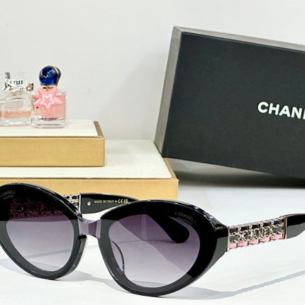 CAT EYE SUNGLASSES CH5537Q IN ACETATE CHAIN METAL
