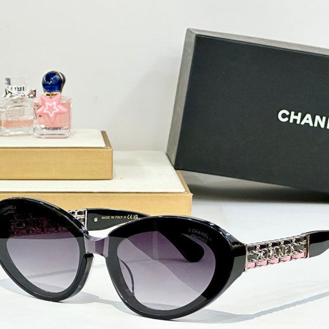 CAT EYE SUNGLASSES CH5537Q IN ACETATE CHAIN METAL