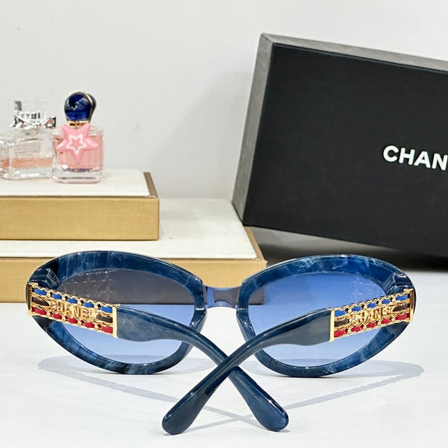 CAT EYE SUNGLASSES CH5537Q IN ACETATE CHAIN METAL