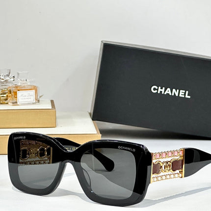 SQUARE SUNGLASSES CH5537Q IN ACETATE CHAIN METAL