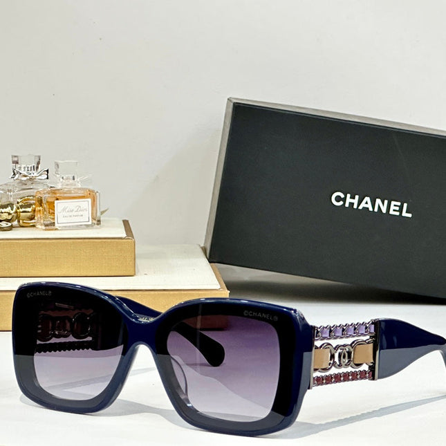 SQUARE SUNGLASSES CH5537Q IN ACETATE CHAIN METAL
