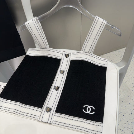 CAMISOLE 629206 IN BLACK AND WHITE WOOL