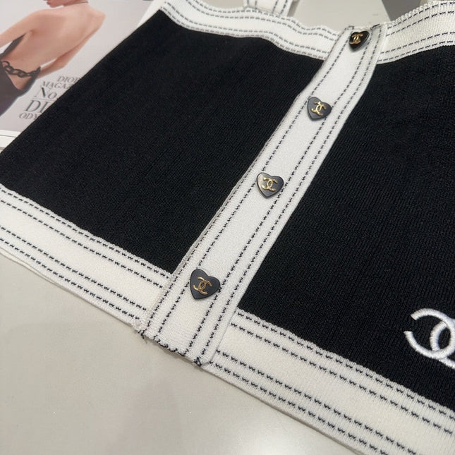 CAMISOLE 629206 IN BLACK AND WHITE WOOL