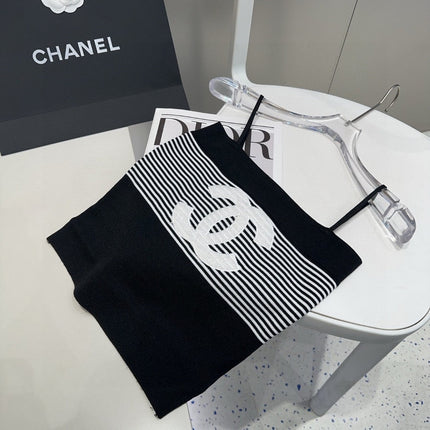 STRIPED CAMISOLE 610345 IN BLACK AND WHITE COTTON RIBBED