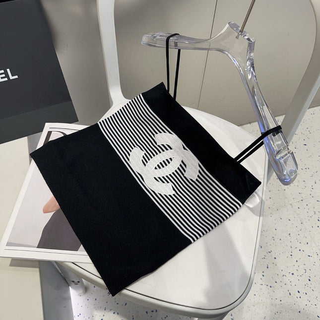 STRIPED CAMISOLE 610345 IN BLACK AND WHITE COTTON RIBBED