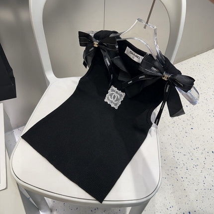 TANK TOP 615181 IN BLACK COTTON RIBBED KNIT