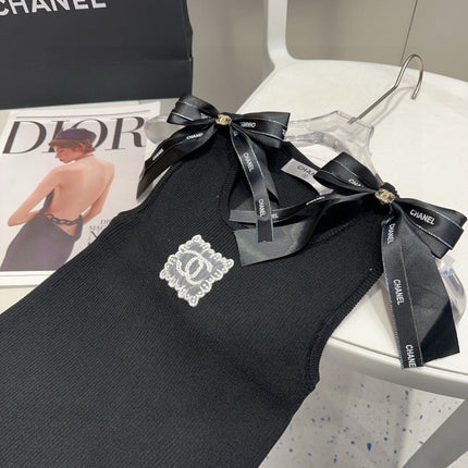 TANK TOP 615181 IN BLACK COTTON RIBBED KNIT