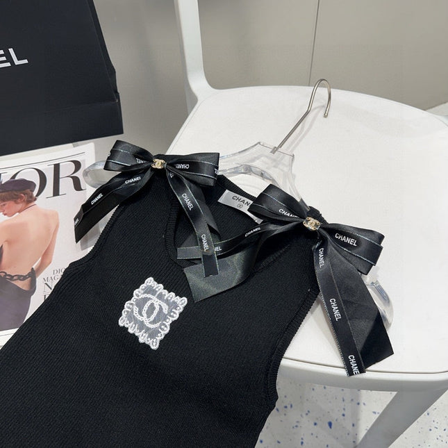 TANK TOP 615181 IN BLACK COTTON RIBBED KNIT