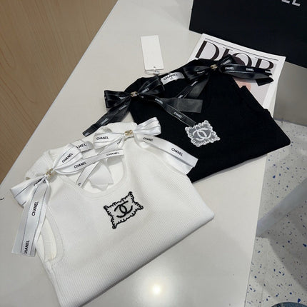 TANK TOP 615181 IN BLACK COTTON RIBBED KNIT