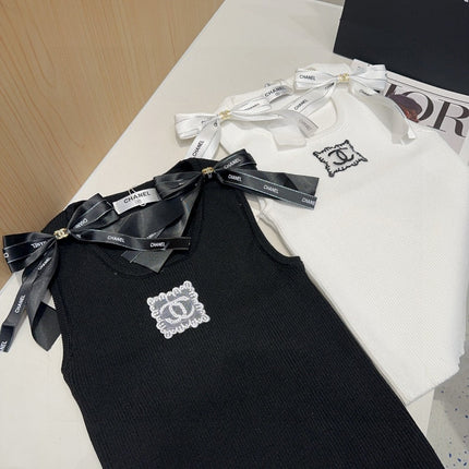 TANK TOP 615181 IN BLACK COTTON RIBBED KNIT