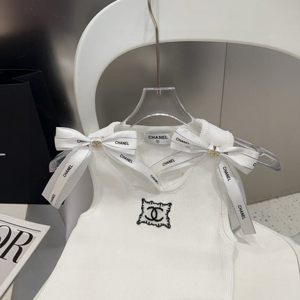 TANK TOP 615182 IN WHITE COTTON RIBBED KNIT