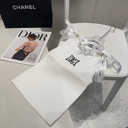 TANK TOP 615182 IN WHITE COTTON RIBBED KNIT