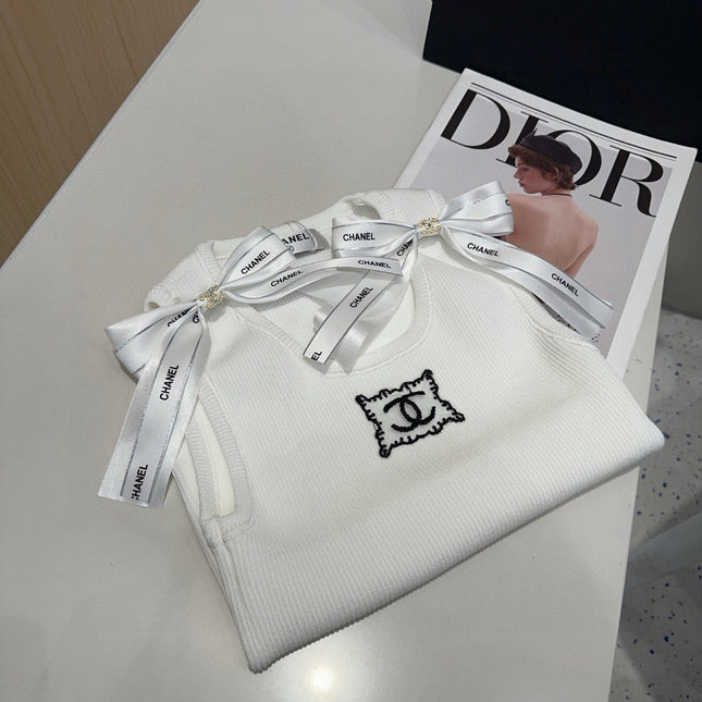 TANK TOP 615182 IN WHITE COTTON RIBBED KNIT