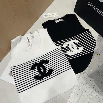 TANK TOP 633198 IN BLACK AND WHITE COTTON