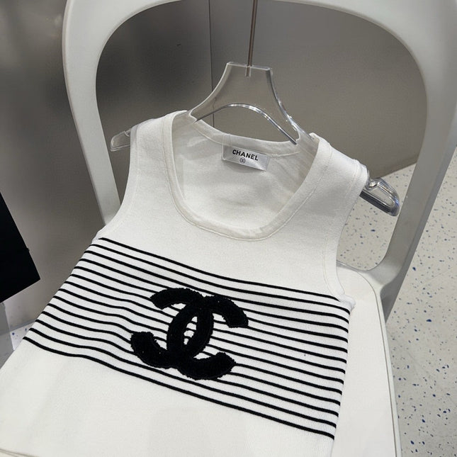 TANK TOP 633199 IN BLACK AND WHITE COTTON