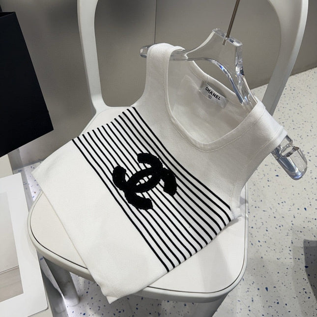 TANK TOP 633199 IN BLACK AND WHITE COTTON