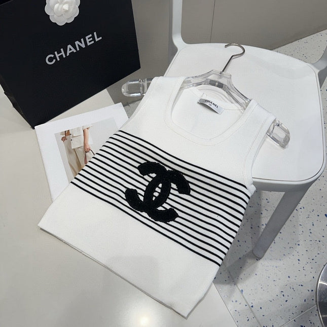 TANK TOP 633199 IN BLACK AND WHITE COTTON