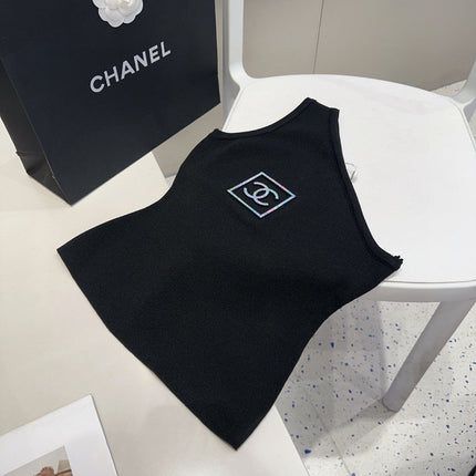 ONE SHOULDER TOP 624509 IN BLACK COTTON MULTICOLOR LOGO