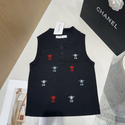 TANK TOP 624511 IN BLACK COTTON RIBBED