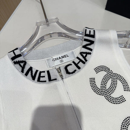 TANK TOP 625959 IN WHITE COTTON RIBBED EMBOSSED LOGO