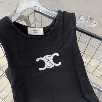 TANK TOP 627696 IN BLACK COTTON RIBBED