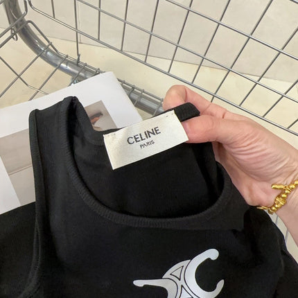 TANK TOP 627696 IN BLACK COTTON RIBBED