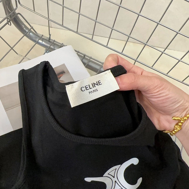 TANK TOP 627696 IN BLACK COTTON RIBBED