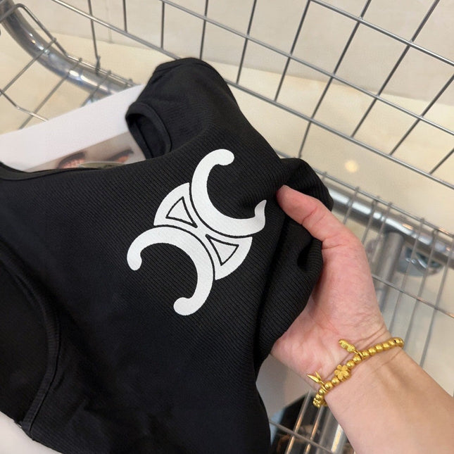 TANK TOP 627696 IN BLACK COTTON RIBBED