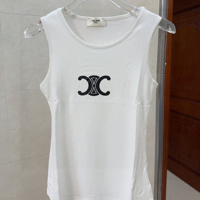 TANK TOP 627697 IN WHITE COTTON RIBBED