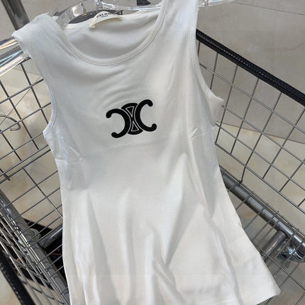 TANK TOP 627697 IN WHITE COTTON RIBBED