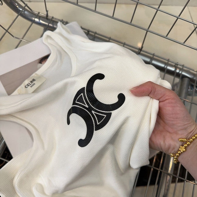 TANK TOP 627697 IN WHITE COTTON RIBBED