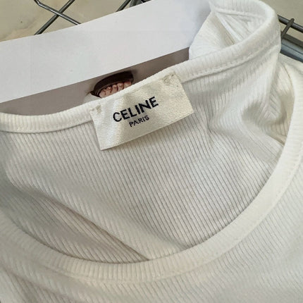 TANK TOP 627697 IN WHITE COTTON RIBBED