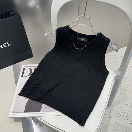 CAMISOLE 627710 IN BLACK COTTON RIBBED KNIT